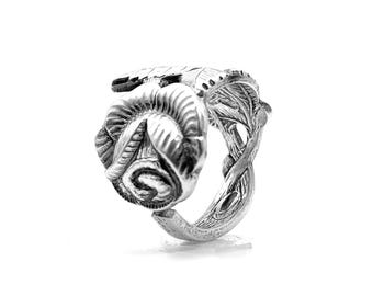 Ring Rose aus Hildesheimer Rose Antiko Besteck, 100er versilbert, Statement Ring