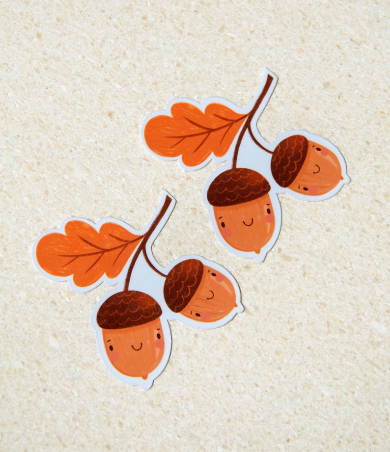 Water Resistant Die Cut Sticker. Cute Acorn Sticker, Nature Sticker ...