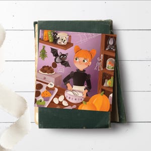 ウィッチクラフト プリント、ハロウィーン アート プリント、居心地の良いイラスト、デジタル アート プリント、居心地の良いアート プリント、ガール アート プリント、魔女アート プリント、バッキング アート
