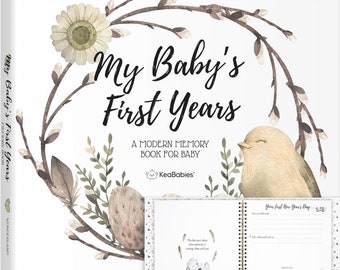 Baby Memory Book Girl, Boy. Hardcover First Year Baby Book Keepsake, Baby Milestone Book for New Parents,Baby Scrap