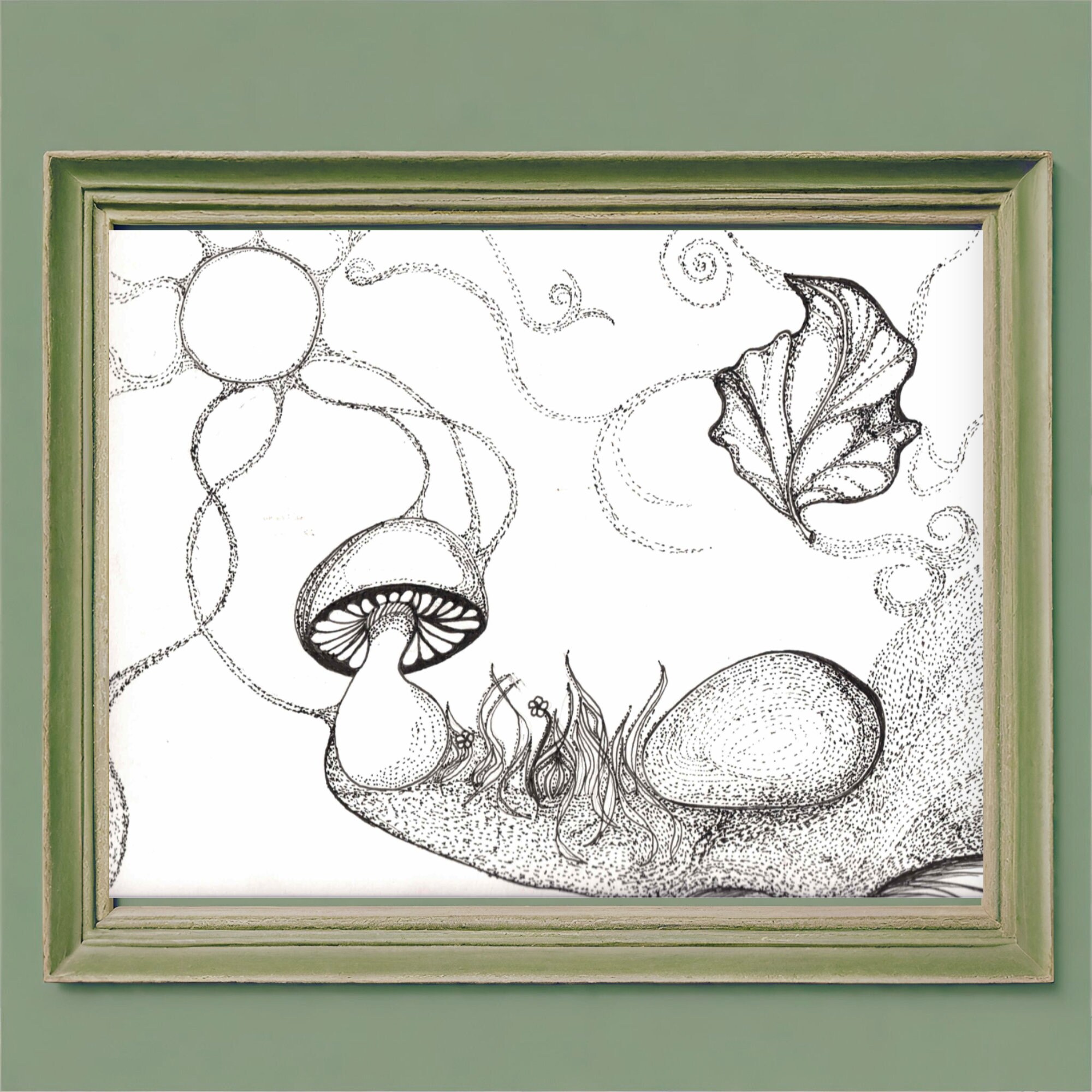 LAZY DAY    Hand Drawn in Ink, Downloadable and Printable in Multiple Sizes, Bonus Coloring Page