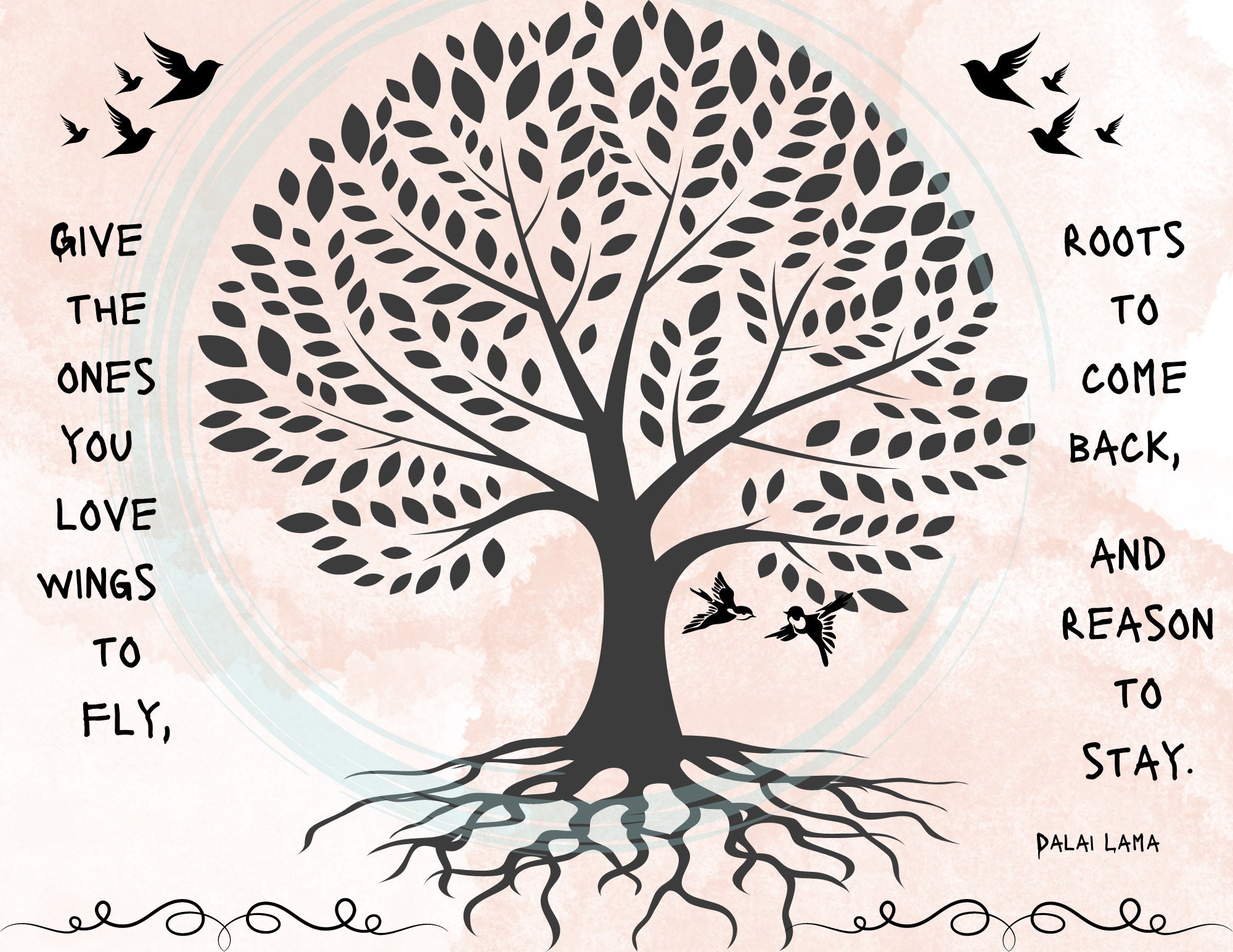 ROOTS    Printable Wall Art, Digital Download, Dalai Lama Quote. - Thumbnail 2
