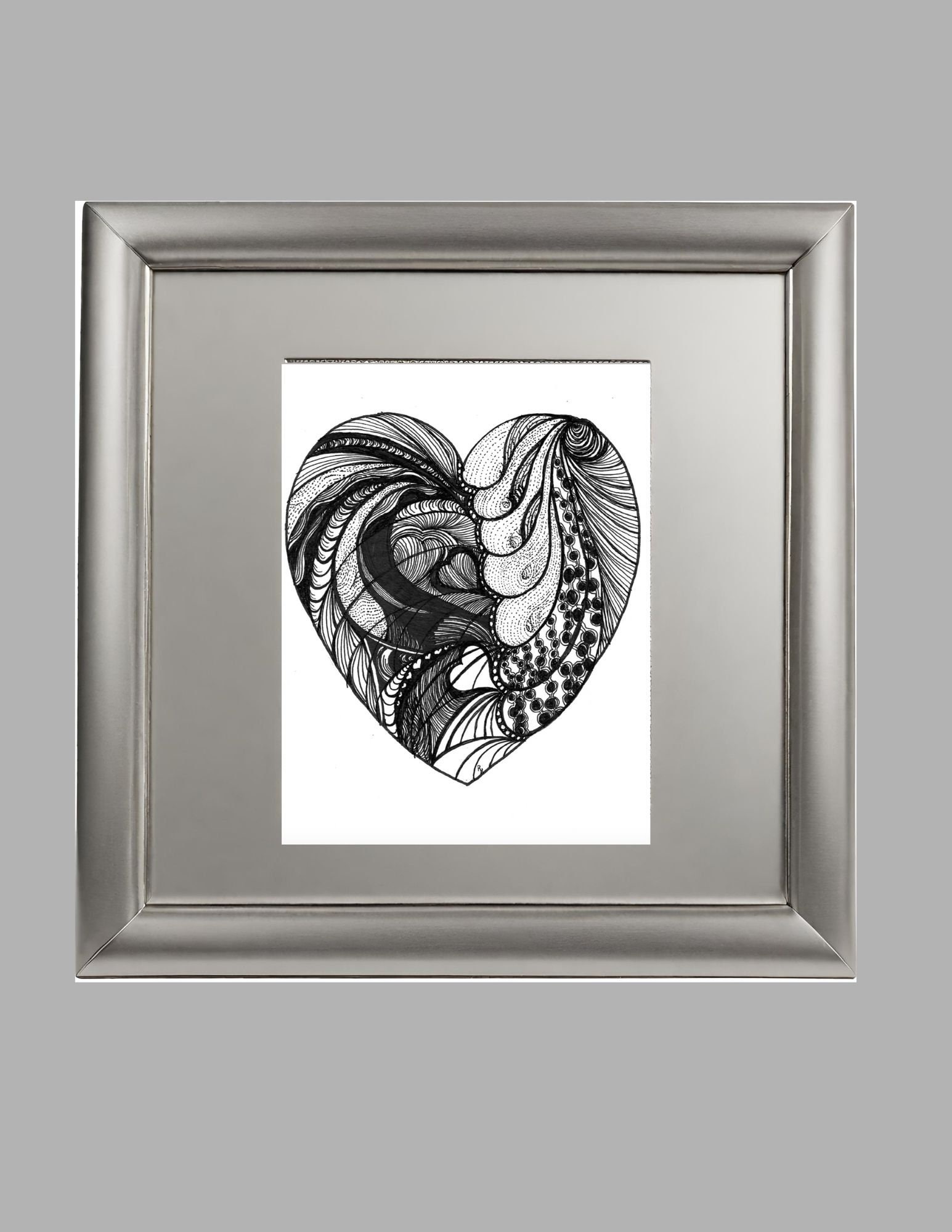 TRANQUIL HEART ZENTANGLE: Balance Your Soul  Original Printable Wall Art Abstract Art Prints Unique Downloadable Prints