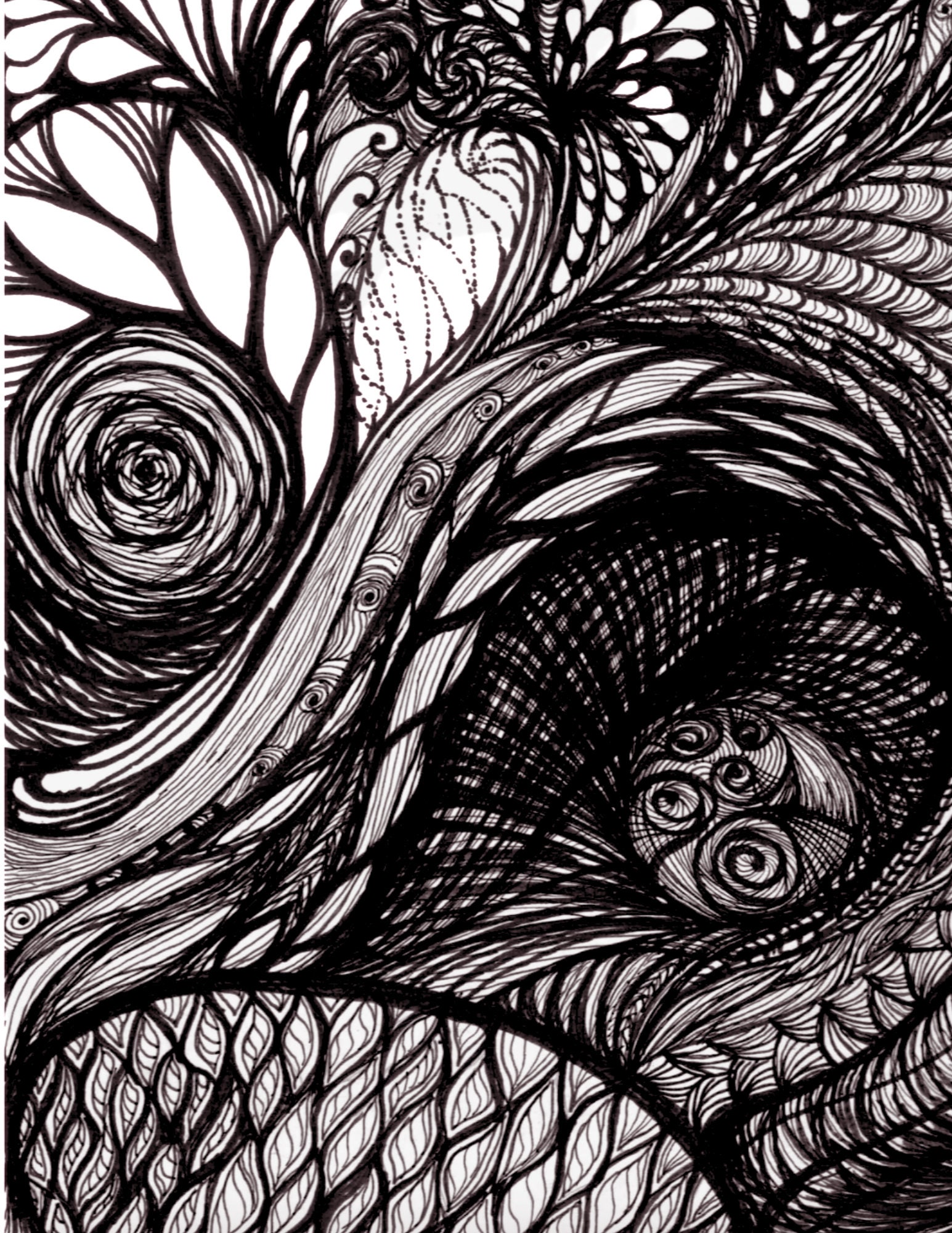 COLOR YOUR WORLD Downloadable Zentangle Coloring Pages Original Printable Art Coloring Book Relaxing Coloring for Adults Stress Relief - Thumbnail 7