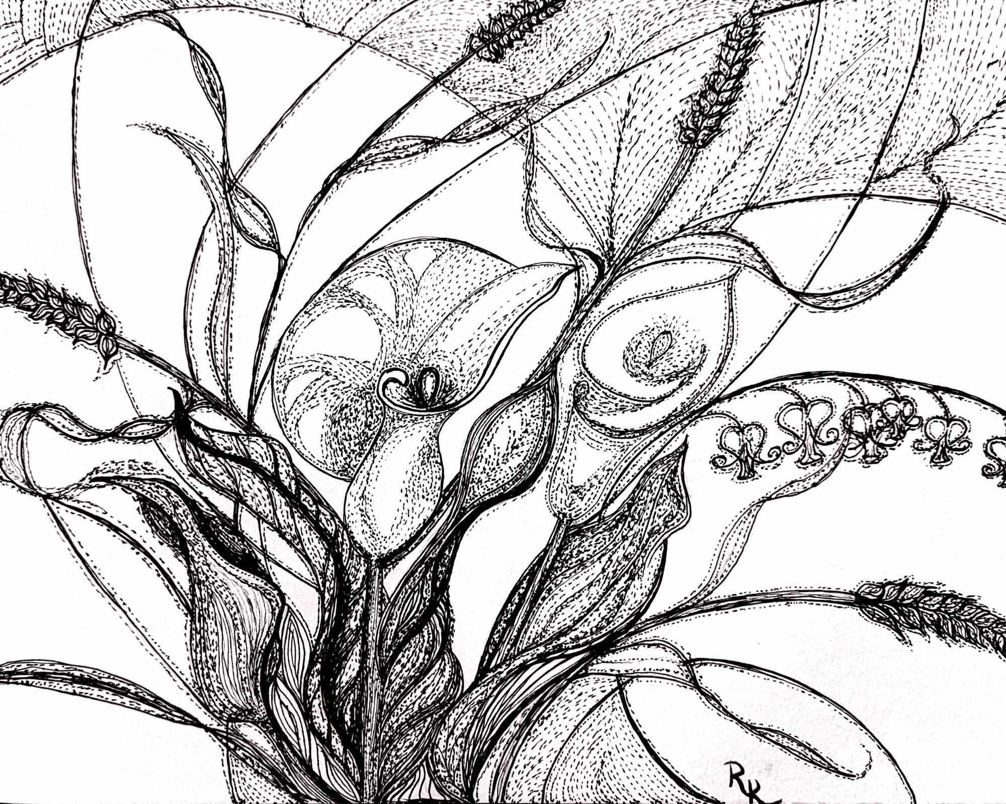 LILY    Printable Wall Art Original Floral Art Prints Living Room Downloadable Art Prints Gift for Her Bathroom Art - Thumbnail 3