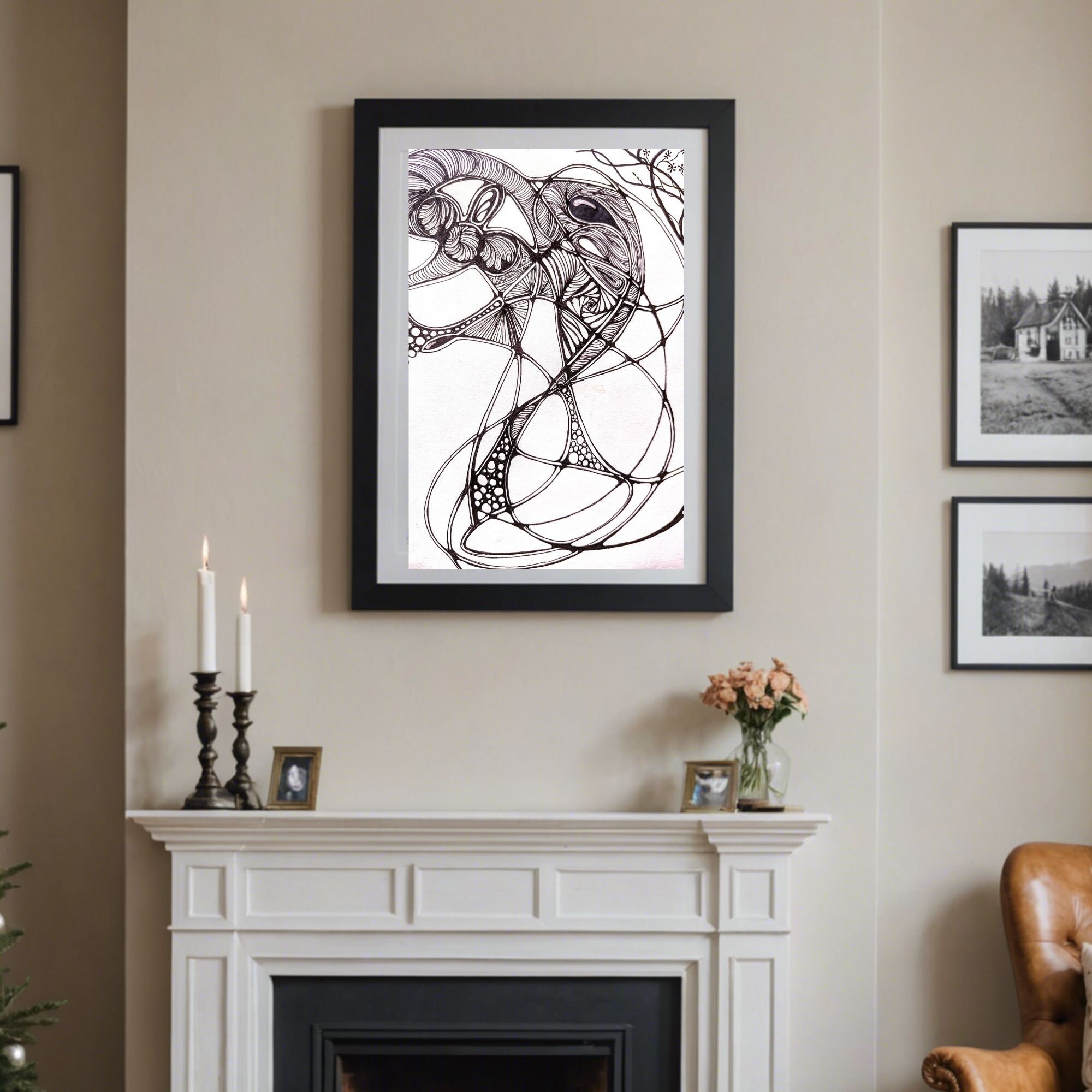 SYNCHRONY    Printable Art Minimalist Art Download Original Wall Art Zentangle
