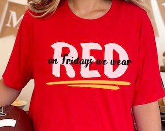 On Fridays We Wear Red T-Shirt, Kansas City Football T-shirt, Red Kingdom T-Shirt, Friday Football, KC T-Shirt, Kansas City, KC Red Football