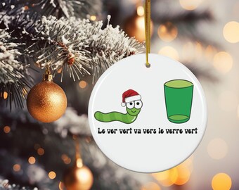 Funny French Christmas Ornament, French Teacher Gift, Funny Ornament for French Teacher, Christmas Ornament for Francophone, French Ornament