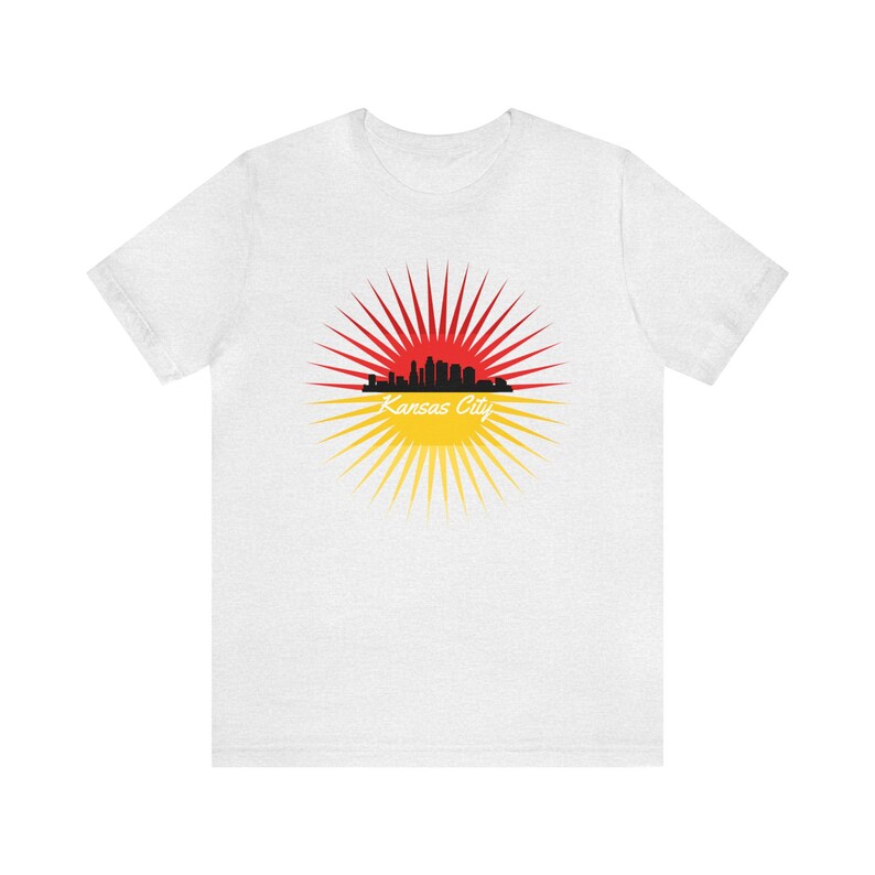 Kansas City Sunset Shirt, Kansas City T-Shirt, Kansas City Skyline Shirt, Kansas City Red and Yellow Shirt, Kansas City Gift, Mother's Day image 7