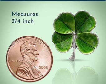Pewter Four Leaf Clover Lapel Pin | Handcast Shamrock Pins | Made in USA by Vermont Artisans