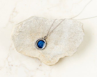 Crescent Moon Necklace on Silver Cable Chain
