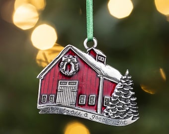 A Good Night Red Barn Ornament | Danforth 2014 Annual Ornament