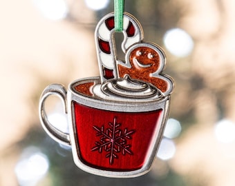 Hot Cocoa and Gingerbread Winter Ornament