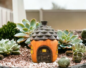 Cute Little Oaknut House | Fairy Garden Decoration, Lawn Ornament, Outdoor Decor, Garden Ornament, Resin Ornament, Home Decor, Garden Gifts