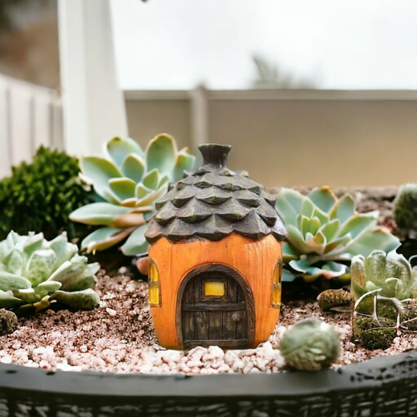 Cute Little Oaknut House | Fairy Garden Decoration, Lawn Ornament, Outdoor Decor, Garden Ornament, Resin Ornament, Home Decor, Garden Gifts