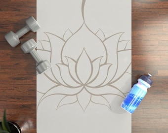 Lotus Flower Yoga Mat: Microfiber Suede, Non-Slip Rubber Base