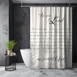 Psalm 31 Christian Shower Curtain: Religious Bathroom Decor