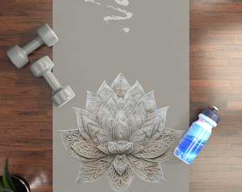 Lotus Yoga Mat: Custom Printed Microfiber Suede Meditation Mat