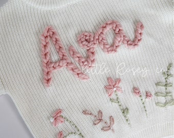 Babes in Bloom Design | Embroidered Sweaters for Babies and Toddlers | Name Sweaters | Custom | Big Sis sweater | Embroidered Flowers