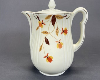 Vintage Hall Jewel Tea Autumn Leaf 9 Cup Coffee Pot with Lid 9 5/8" Mary Dunbar