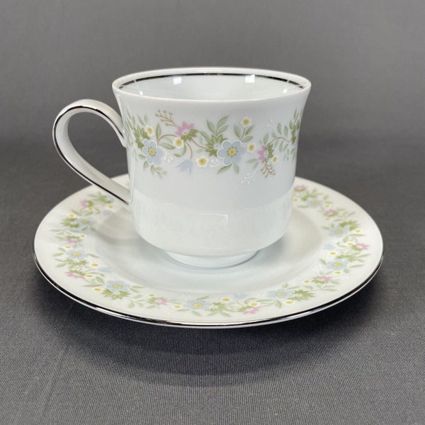 Johann Haviland Forever Spring Footed Cup and Saucer Set Bavaria Germany