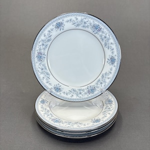 Noritake Blue Hill 2482 Bread Dessert Plates Set of 4 Contemporary Fine China