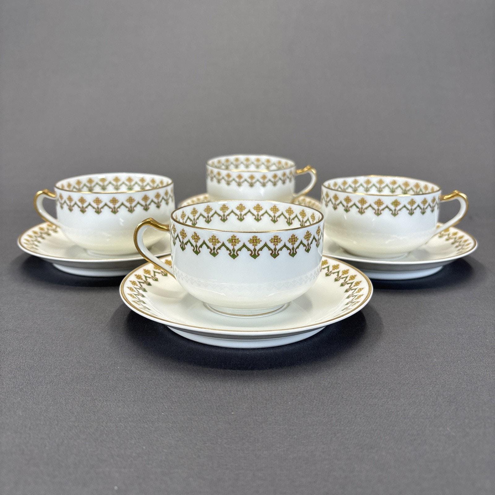 Limoges C Ahrenfeldt Tea Cup Saucer Fine Bone China Vintage