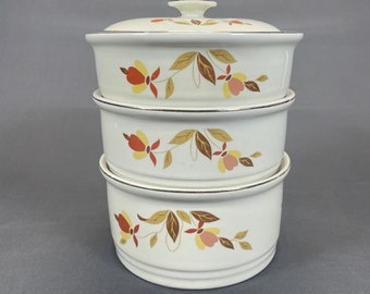 Hall Superior Jewel Tea Autumn Leaf 4 Piece Stacking Bowl Set Mary Dunbar