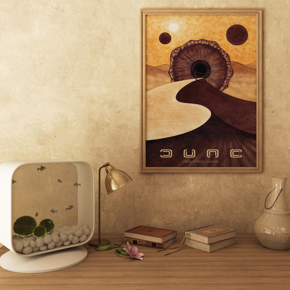 Dune Sci-fi Poster – Paul Atreides & Sandworm Wall Art, Arrakis Fantasy ...