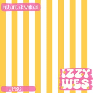 Cabana Stripes in giallo e bianco modello divertente spiaggia verticale a righe senza soluzione di continuità ripetuto file digitale estivo per abbigliamento per bambini