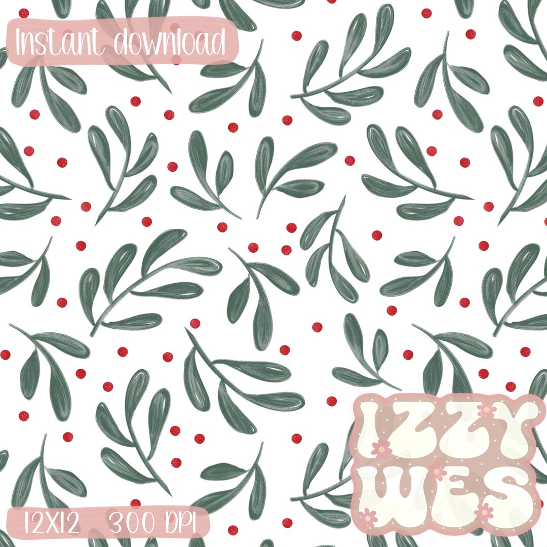 Holly Repeat Pattern Holly Berries Repeating Seamless Pattern for Paper Printing, Fabric ...