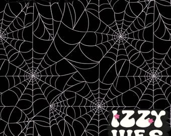 Telarañas con patrón repetitivo sin costuras / Patrón de coordenadas de telaraña para Halloween Jolene Patrón de superficie para sublimación de tela