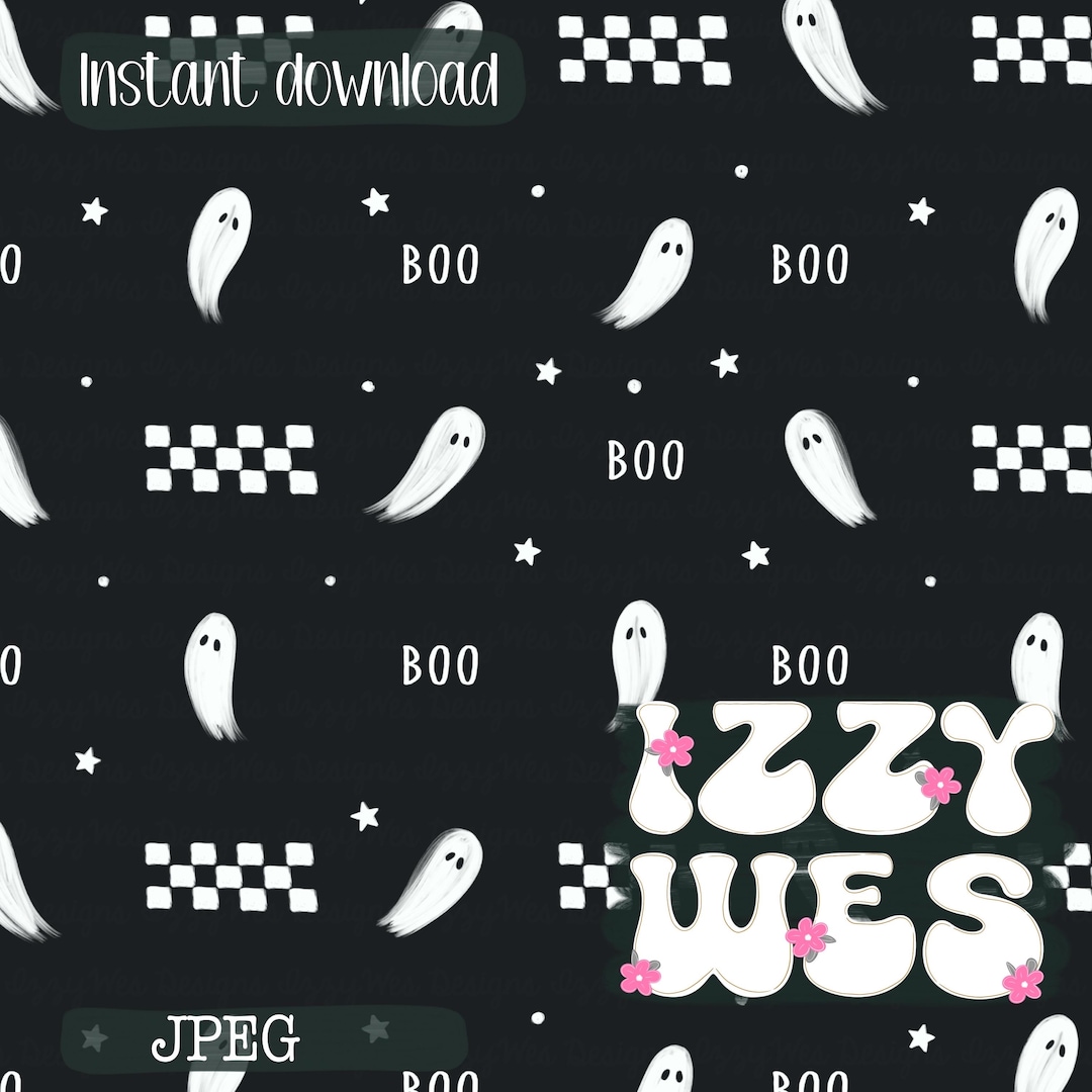 Repete Pattern Design Halloween Painted Ghosts and Check Seamless Repeating Pattern | Boys ...