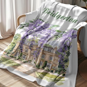 Bridgerton-Inspired wisteria Velveteen Plush Blanket, Cozy Throw Blanket for bridgerton reader,  Gift for Fans, Movie Night, regency mansion
