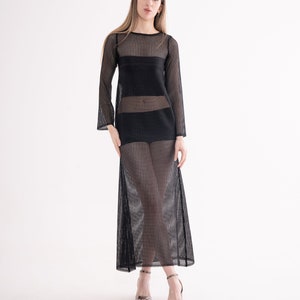 Tulle Dress, Black Dress, Filet Dress, Beach Dress , Party Dress , See Through Dress, Black Maxi Dress, Feminine Dress , Romantic Dress