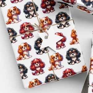 Cavalier King Charles Spaniel Dog Gift Wrapping Paper Cavalier King Charles Spaniel Quality Satin Holiday Gift Matte Decorative Paper