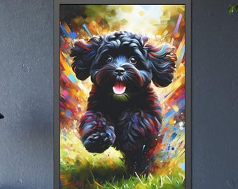Cavapoo Acryl-Kunst-Druck Semi-Gloss Poster | Gerahmt / Ungerahmt Gemälde | Wandkunst | Wand Dekor Geschenk für Cavapoo Liebhaber