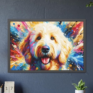 Goldendoodle Acrylic Art Print Semi-Gloss Poster | Framed or Unframed Poster | Wall Decor Gift for Goldendoodle Lovers