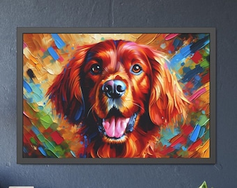 Irish Setter Art Print: Vivid Colors, Dog Lover Gift