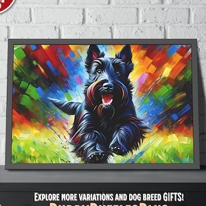 Scottish Terrier Acrylic Art Print Semi-Gloss Poster | Framed / Unframed Painting | Wall Art Gift for Scottish Terrier Lovers Scottie Gifts