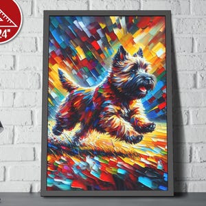 Cairn Terrier Acrylic Art Print Semi-Gloss Poster | Framed / Unframed Painting | Wall Art | Wall Decor Gift for Cairnie Lovers