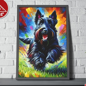 Scottish Terrier Acrylic Art Print Semi-Gloss Poster | Framed / Unframed Painting | Wall Art Gift for Scottish Terrier Lovers