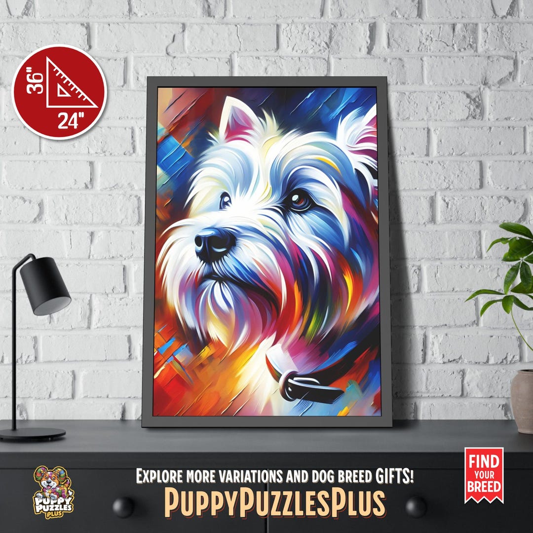 Westie Art Print | West Highland Terrier Dog Poster | Framed or Print ...