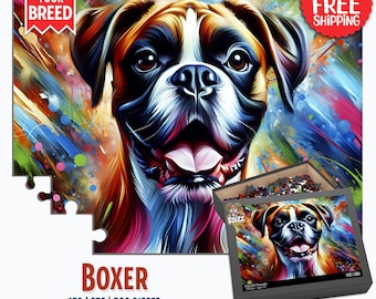 Boxer Dog Jigsaw Puzzle: Acrylic Art Print, Family Fun