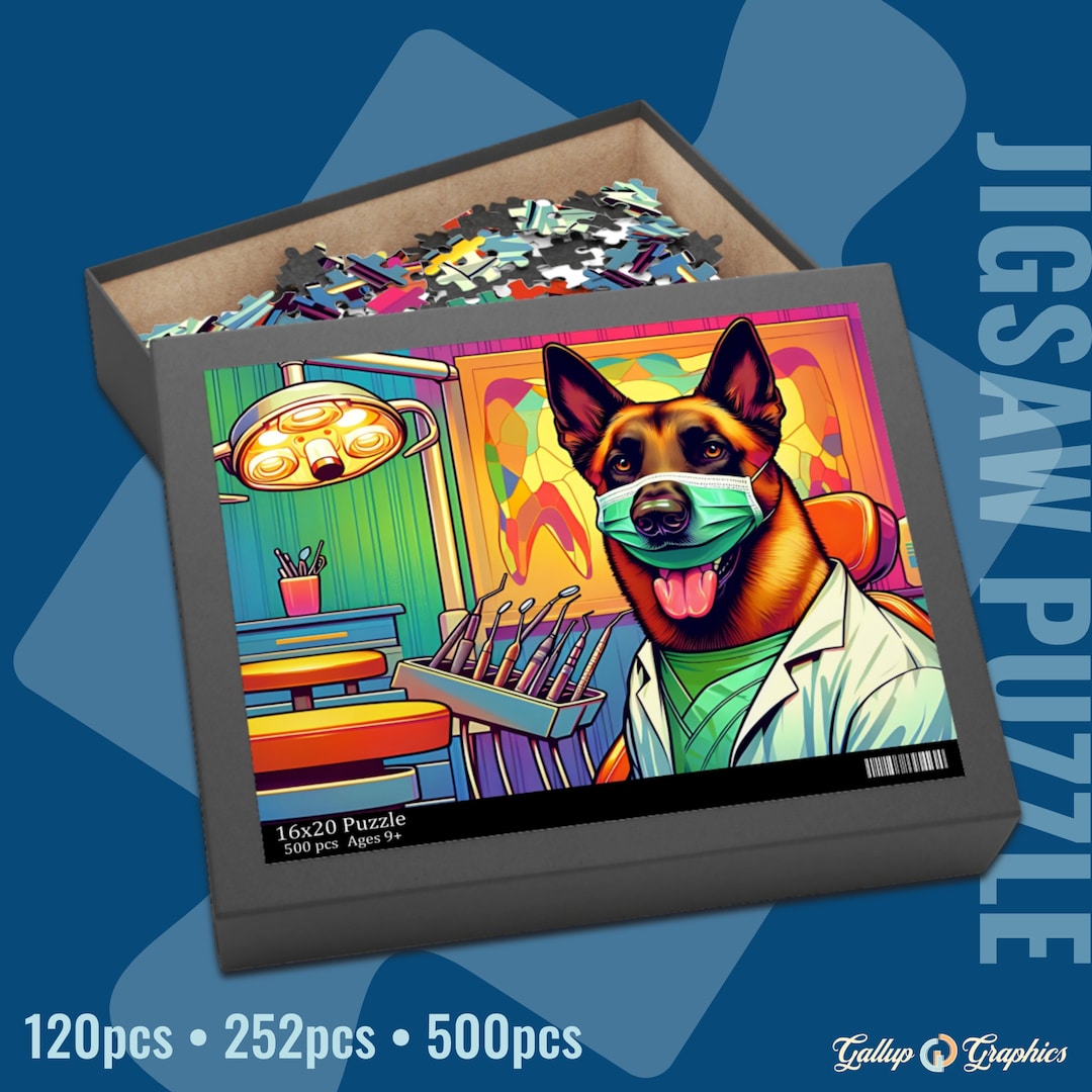 Belgian Malinois Dog Job Jigsaw Puzzle Dentist Dental Hygienist Belgian