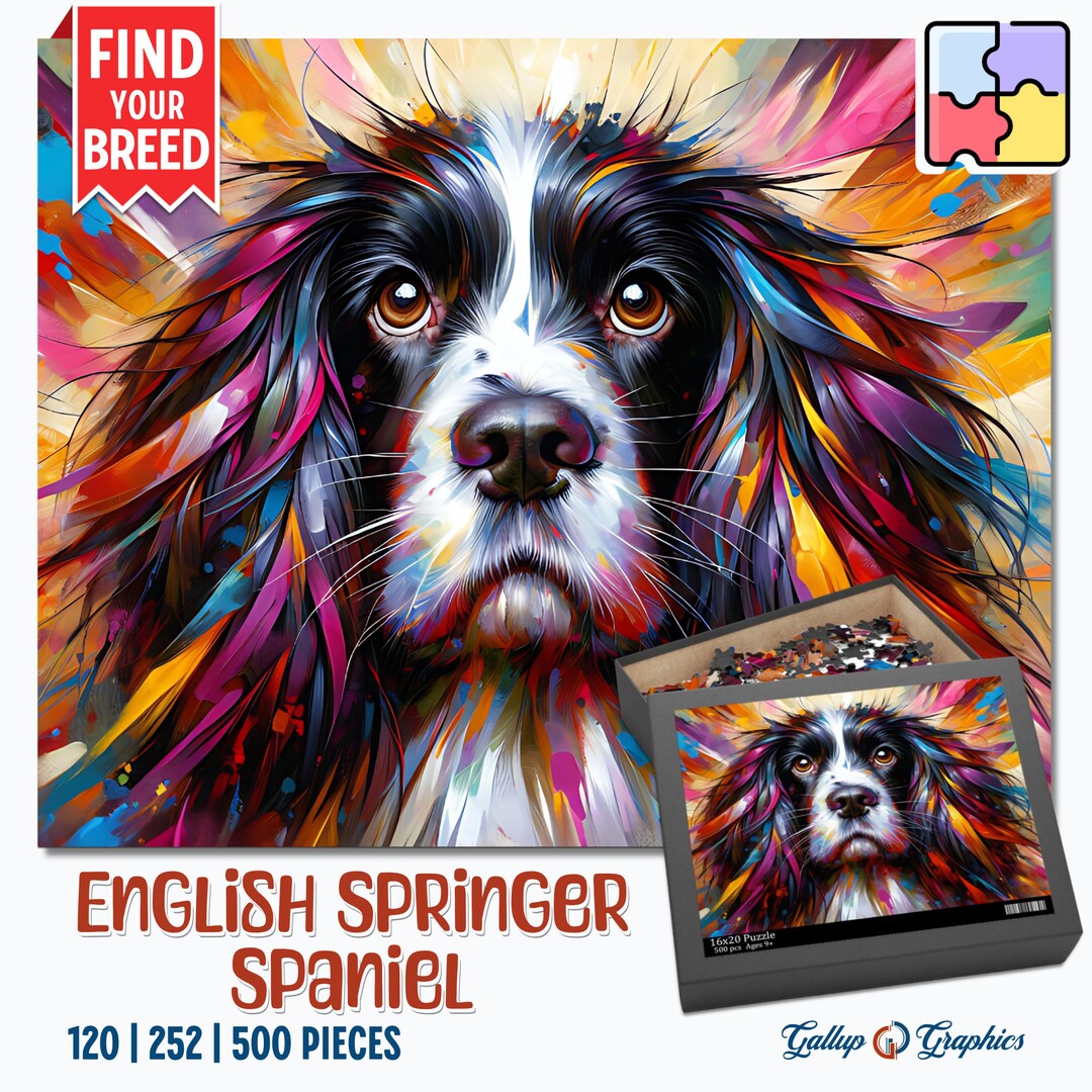 English Springer Spaniel Dog Jigsaw Puzzle Acrylic Art Print Gift