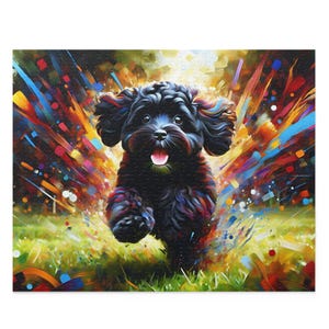 Cavapoo Dog Puzzle: Acrylic Portrait Jigsaw Gift for Black Cavadoodle Lovers