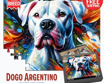 Dogo Argentino Dog Jigsaw Puzzle: Acrylic Art Print Gift