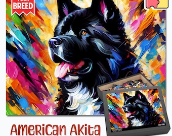 Rompecabezas de perro akita americano: Impresión acrílica, diversión familiar