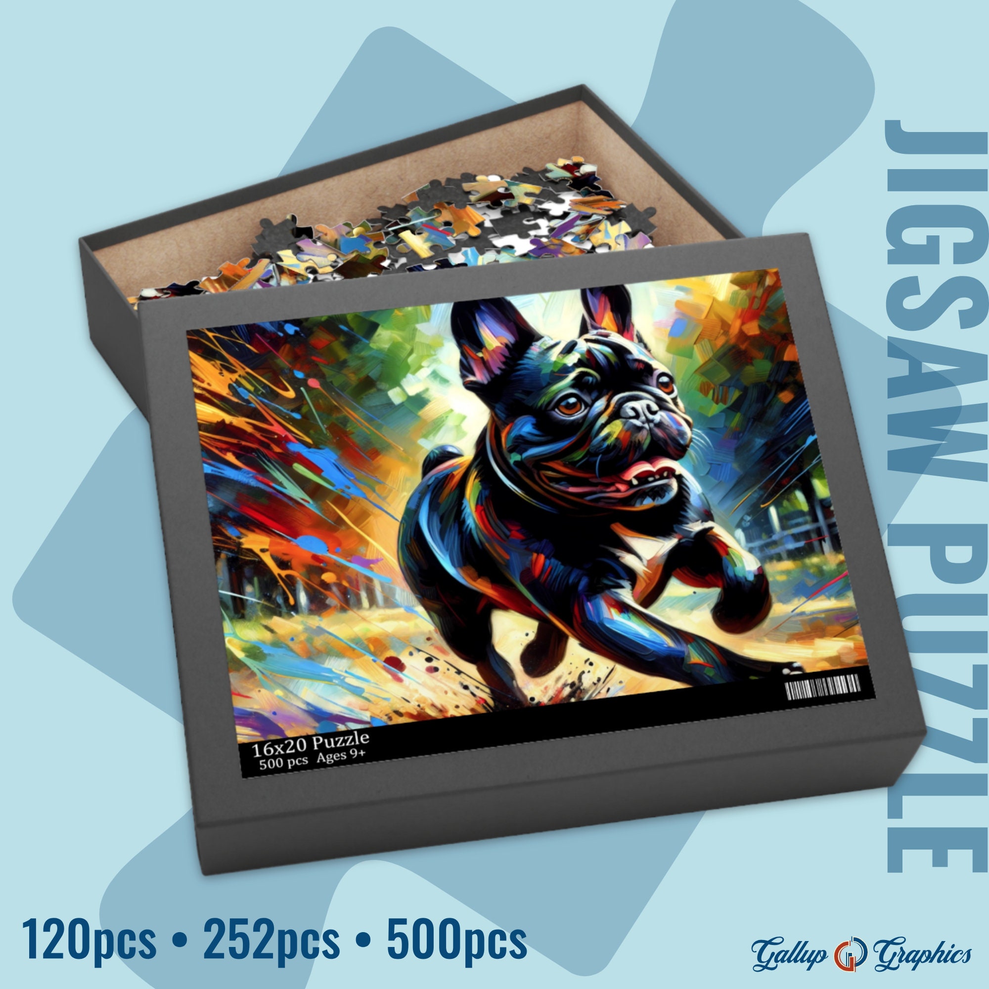 Pug Puzzle - 252 pcs Black Pug Puzzle - 252 pcs Black